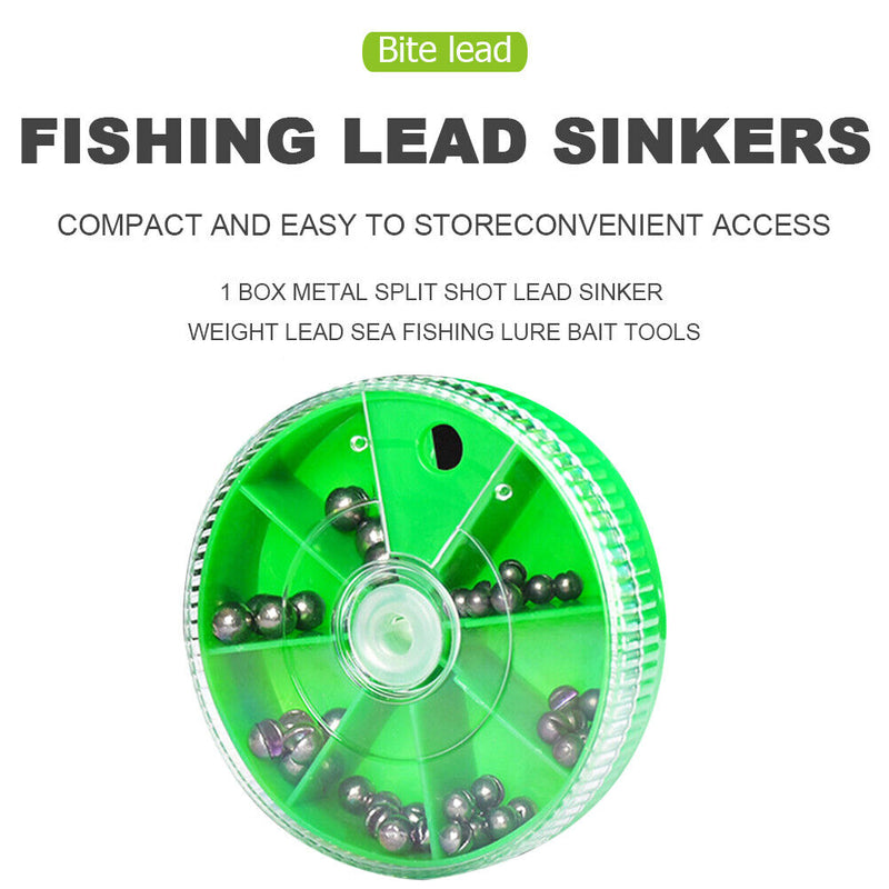 Metal Open Bite Plumpum Box Set Bare Fishing-clip Drop Biting Round Plumb B