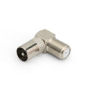 Satellite Coax Connectors Aerial Male Adapter Right Angled F Female To TV Male