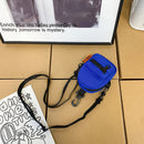 Nylon Crossbody Bag Men Women Street Hip Hop Zip Small Phone Packs (Blue)