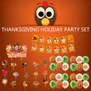 Thanksgiving Props Set Cake Card Topper Party Supplies Decorations for Holiday