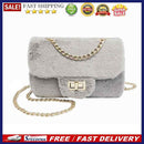 Women Solid Chain Flap Handbag Shoulder Messenger Bags Crossbody Bag (Grey)