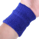 1 Pair Sweatband Towel Hand Band Gym Tennis Wristbands Wrist Support(Blue)