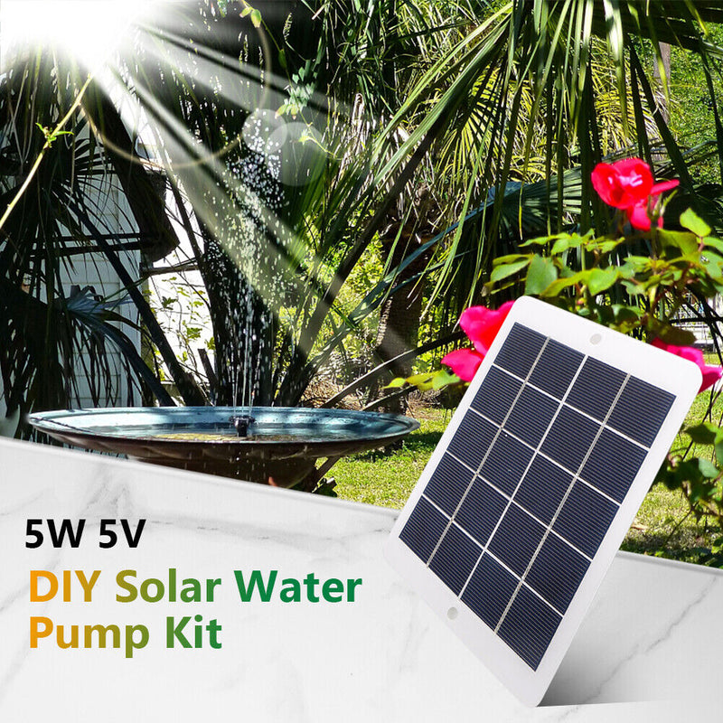 5W 5V Solar Fountain Pump with 9 Nozzles Solar Water Pumps Kit for Garden