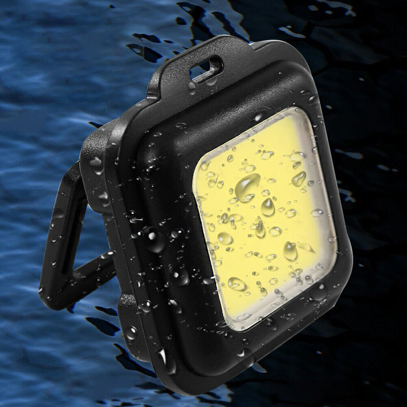 Mini Keychain Light 500LM COB LED Flashlight USB Outdoor Camping Fishing La