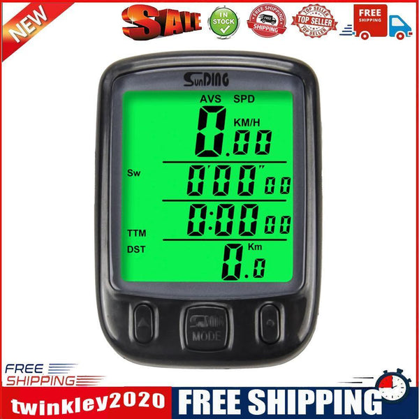 SunDing Bicycle Wired Computer Waterproof Backlight Odometer Speedometer