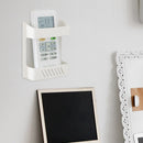 Wall Organizer Adhesive Remote Control Phone Charging Plug Holder (White) Newly
