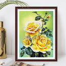 Diamond Painting Kit 5D Full Round Drill Yellow Flowers Rhinestone Drawing