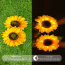 LED Solar Sunflower Shape Light Ground Plug-in Iron Lamp Path Decor (A)
