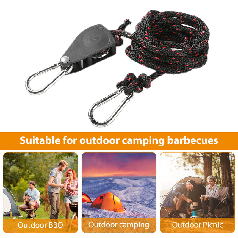 Adjustable Rope Hanger Tent Wind Rope Pulley Ratchet Hanger for Camping Outdo