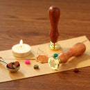 Retro Blank DIY Carving Sealing Wax Stamp Metal Wood Handle Sealing Wax Sta