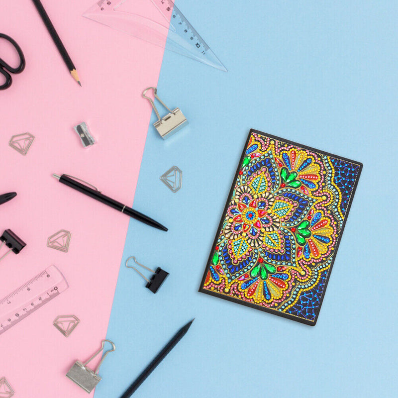 DIY 5D Mosaic Drawing Flower Leaves Notebook Part Special Shape Rhinestone
