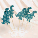 24pcs Dinosaur Cupcake Picks Animal Cake Cartoon Cupcake Stakes Card Birth