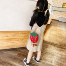 Cute Cartoon Strawberry Crossbody Bag Girl Kids PU Shoulder Small Money Pouch