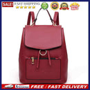 Women Solid Color Bookbag Travel Backpacks Casual PU Leather Girls School Bags