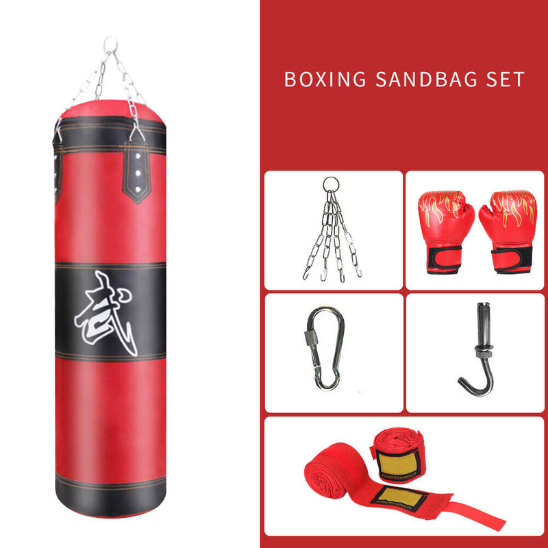 Boxing Training Equipment Kickboxing Muay Thai Empty Punching Sandbag Pillar