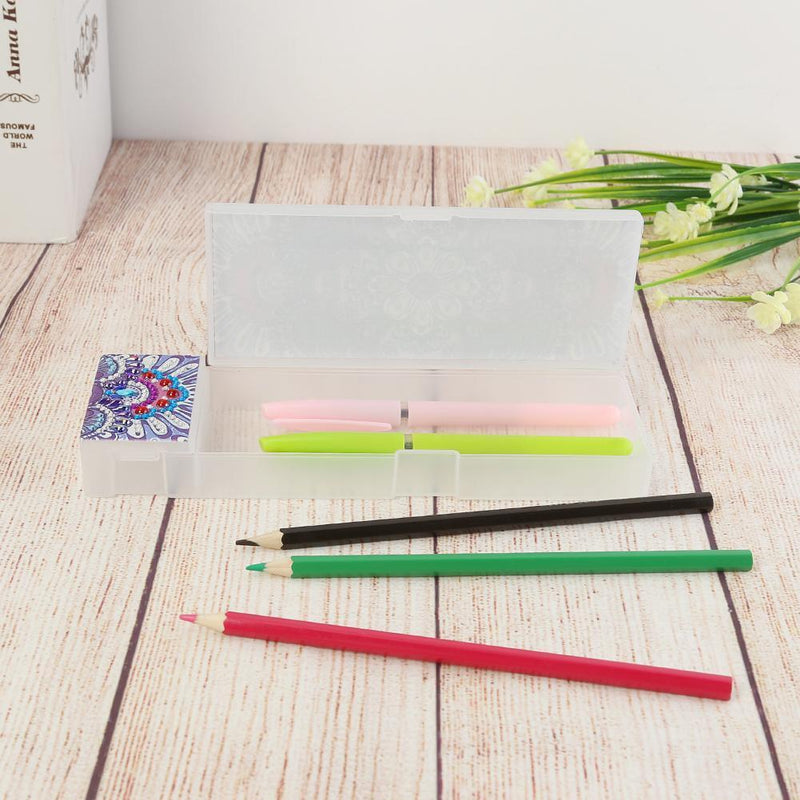 DIY Mandala Special Shaped Diamond Painting 2 Grids Pencil Case Storage Box