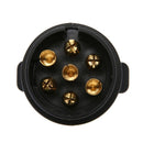 12V 7-Way Round Plastic RV Trailer Plug Connector Plug (Black)