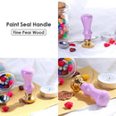 Retro Wax Sealing Stamp Wood Handle Customs Post Stamping Decor (Purple) Newly