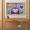 Full Embroidery Owl Pattern Stamped Canvas 11CT DIY Cross Stitch Kits Home Decor