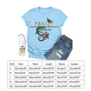 Floral Print Night Letter Tea (Light Blue M) T-Shirt