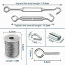 PVC Coated Hanging Set Stainless Steel Cable Clothesline Kit Wire Rope Cable
