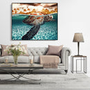 Painting By Numbers DIY Sea Turtle Hand Painted Canvas Oil Art Picture Craft Kit