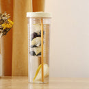 Plastic Water Bottle Straws Portable Tea Fruit Outdoor Travel Mug (Yellow) Newly