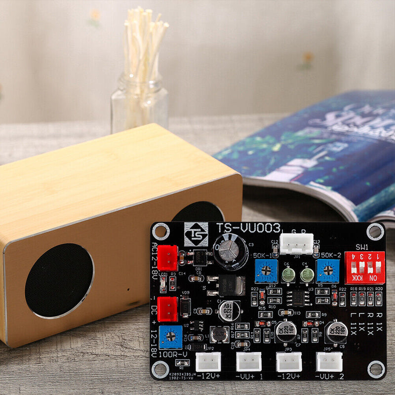Stereo Audio Digital VU Meter Driver Board Adjustable DB Level Amplifier Mo