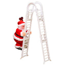 #A Funny Santa Climbing Ladder with Music Fireplace Home Decor Christmas Decorat