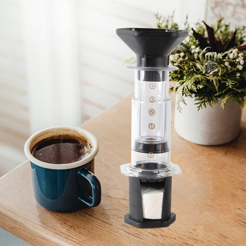 Filter Glass Espresso Coffee Maker Portable French Press Cafe Pot (Clear) Newly