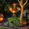 2x LED Solar Garden Orchid Light Waterproof Landscape Fence Decor (Orange)