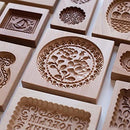 Heart Cookie Cutter Molds Wooden Gingerbread Cookie Mold Shortbread Mold Carved