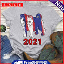 Independence Day Print Dog Tea (Light Grey M) T-Shirt