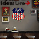 Shield American Flag Retro Metal Plate Tin Sign Plaque Poster Wall Decor