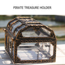 Pirate Treasure Box Crystal Jewelry Trinket Keepsake Transparent Chest Organizer