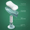 Leaf Shape Soap Box Drain Stand Suction Cup Punch-free Holder (Short Green)