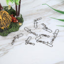 JUNERAIN 50 Piece Fishing Plug Pin Swirl Metal Snaps Fishing Hook Bait Set, Men