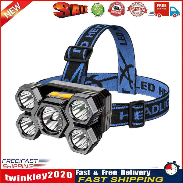 5 LED Headlamp Work Light Waterproof Headlights for Riding Running Camping Newly