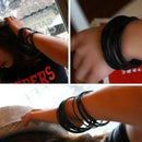 10Pcs Silicone Gummy Bands Bracelets Rubber Gummies Black Jelly Sale Q4N2