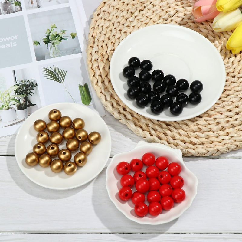 DIY Round Wooden Beads Spacer Loose Beads Jewelry Making Beaded Material