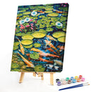 Lotus Pond Carp Oil Paint By Numbers DIY Home Decoration Kit Gift Wall Pictures