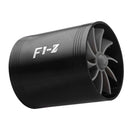 F1-Z Car Air Intake Double Turbine Refit Turbo Gas Fuel Saver Fan (Black) Newly