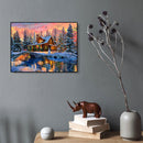 5D DIY Diamond Painting Mountain Cottage Full Drill Embroidery Cross Stitch Kits