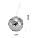 600ml Disco Ball Cup Cocktail Nightclub Party Straw Wine Glass Mug*4