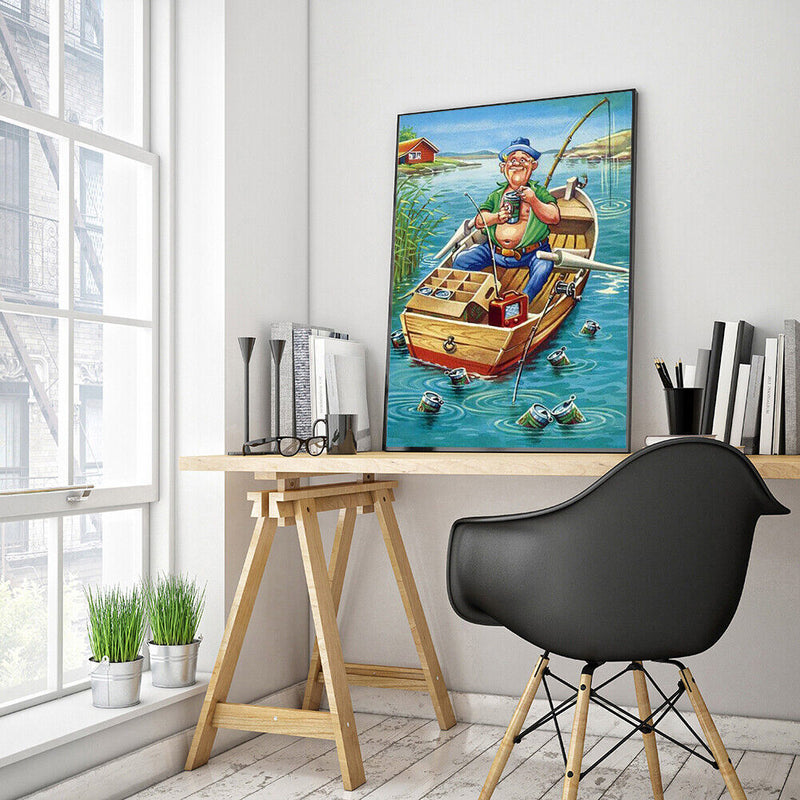 40X50cm Angler Pattern Frameless Picture Oil Paint By Numbers Painted Picture