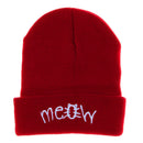 MEOW Cap Winter Casual Hip Hop Knitted Wool Skullies Beanie Hat (Red)