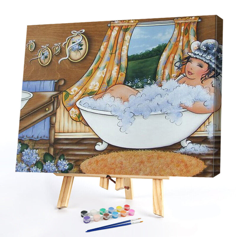Oil Paint By Numbers Picture DIY Painting Bathing Woman Acrylic Paint Decor