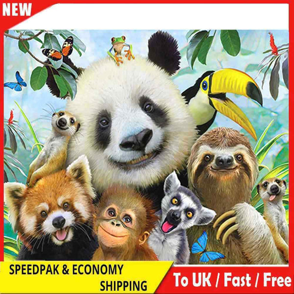 Frameless Painting By Numbers Panda Friends DIY Handmade Drawing On Canvas Gifts