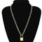 Steel  Chain Collar Statement Punk Choker Long Chain PadLock Pendant Necklace
