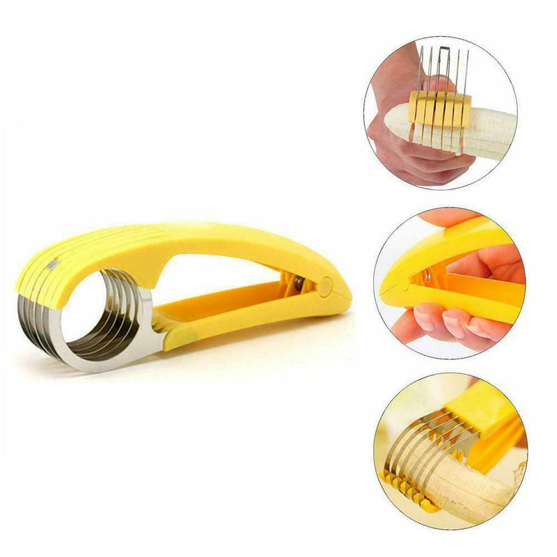 Banana Slicer Fruit Cutter Kitchen Gadget Banana Slicer Steel Fruit I8L4